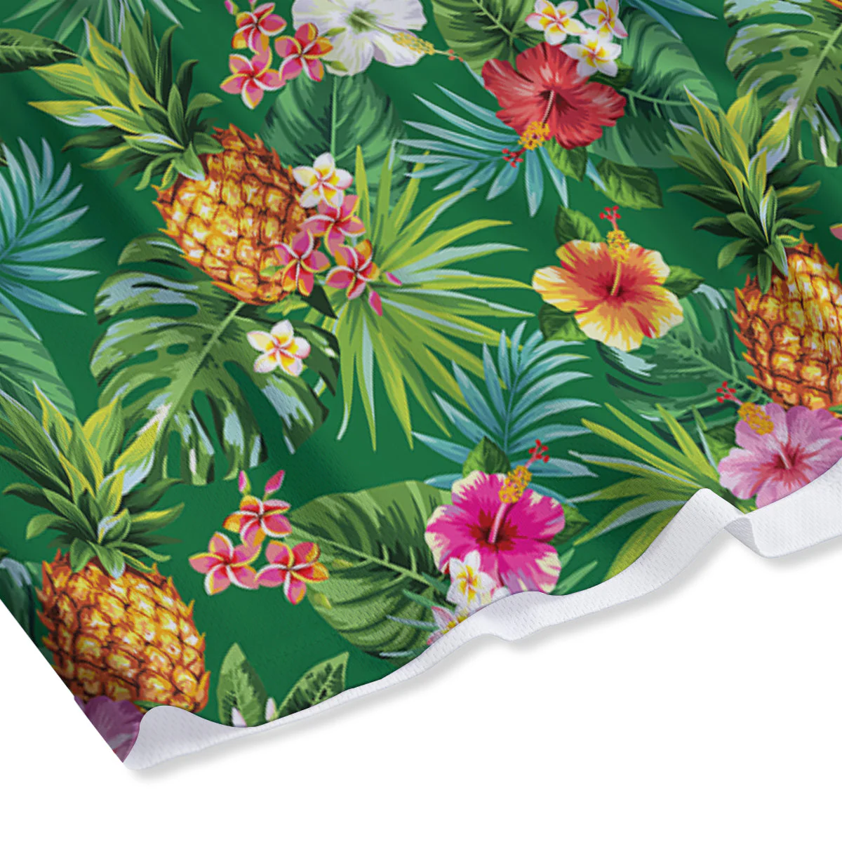 Pineapple Aloha Hibiscus Print Pattern Mesh Shorts - Image 4