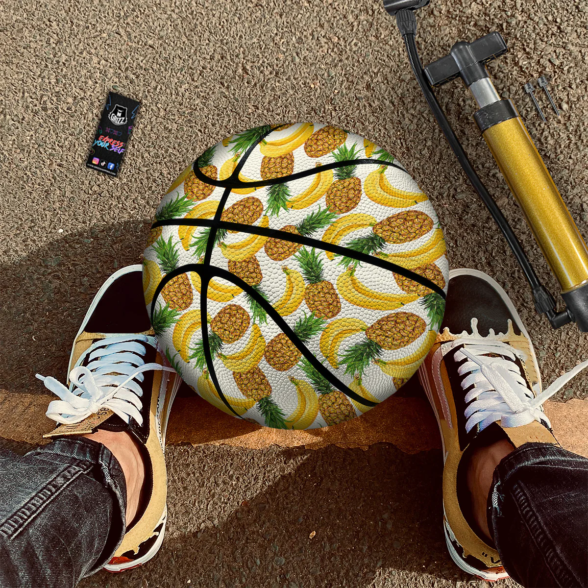 Pineapple Banana Print Pattern Basketball - Image 2