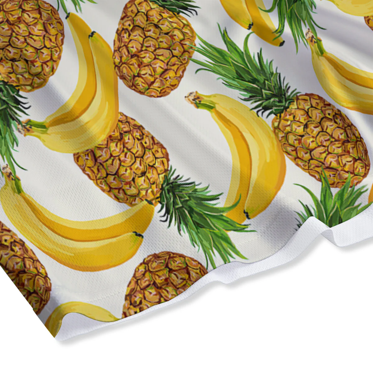 Pineapple Banana Print Pattern Mesh Shorts - Image 4