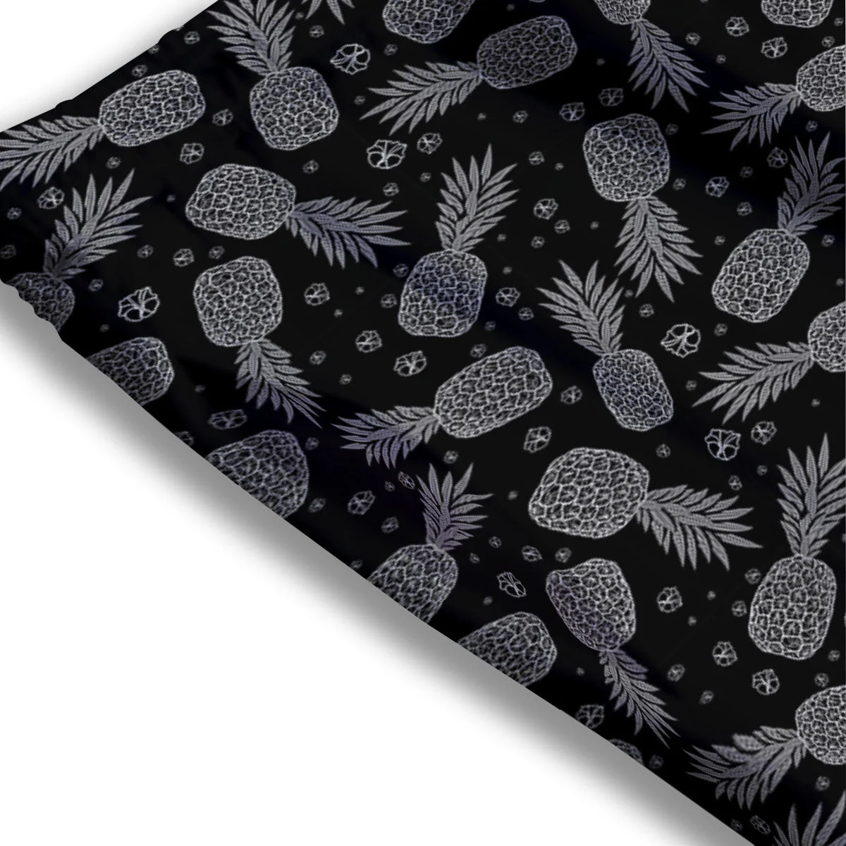 Pineapple Black Print Pattern Mesh Shorts - Image 3