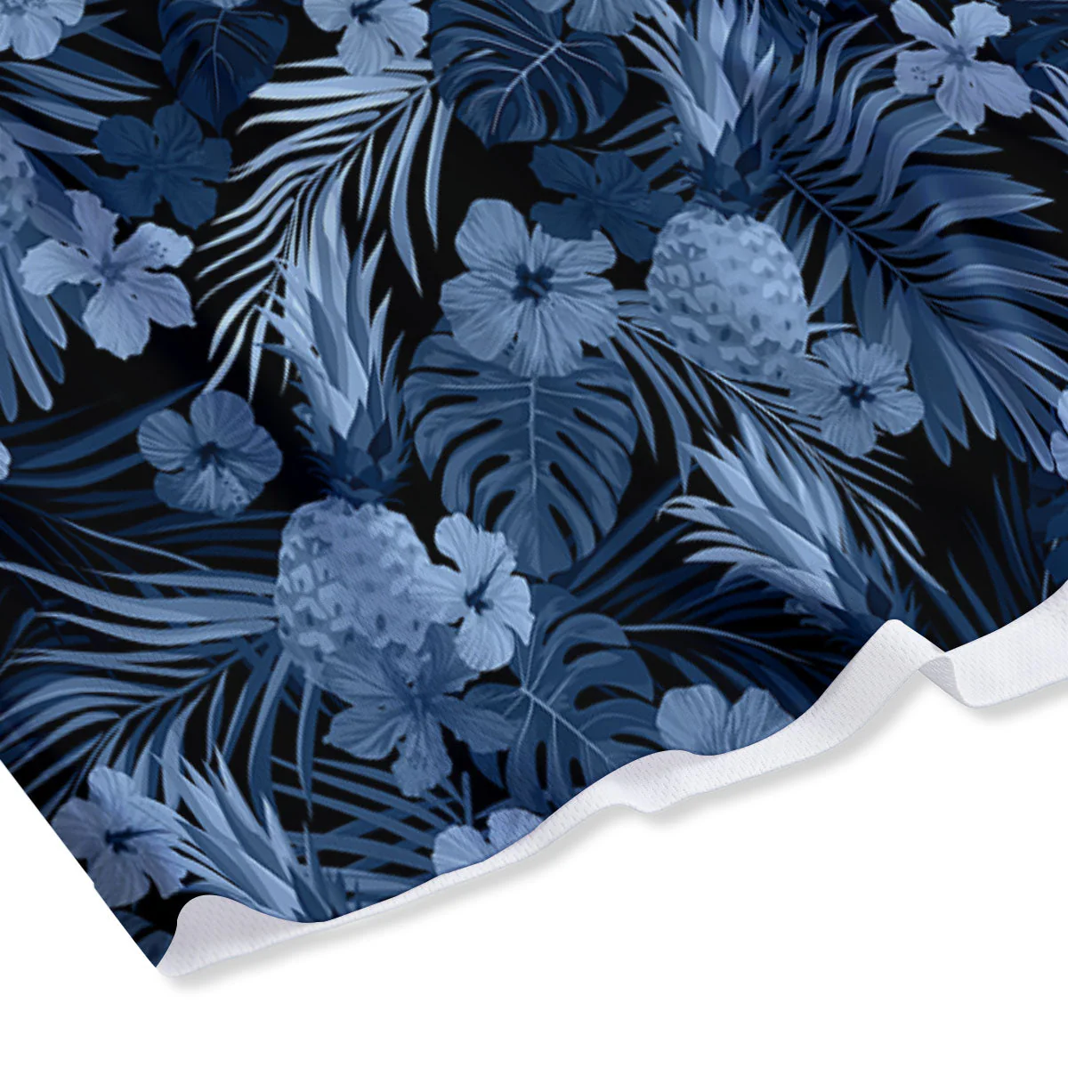 Pineapple Blue Aloha Print Pattern Mesh Shorts - Image 4