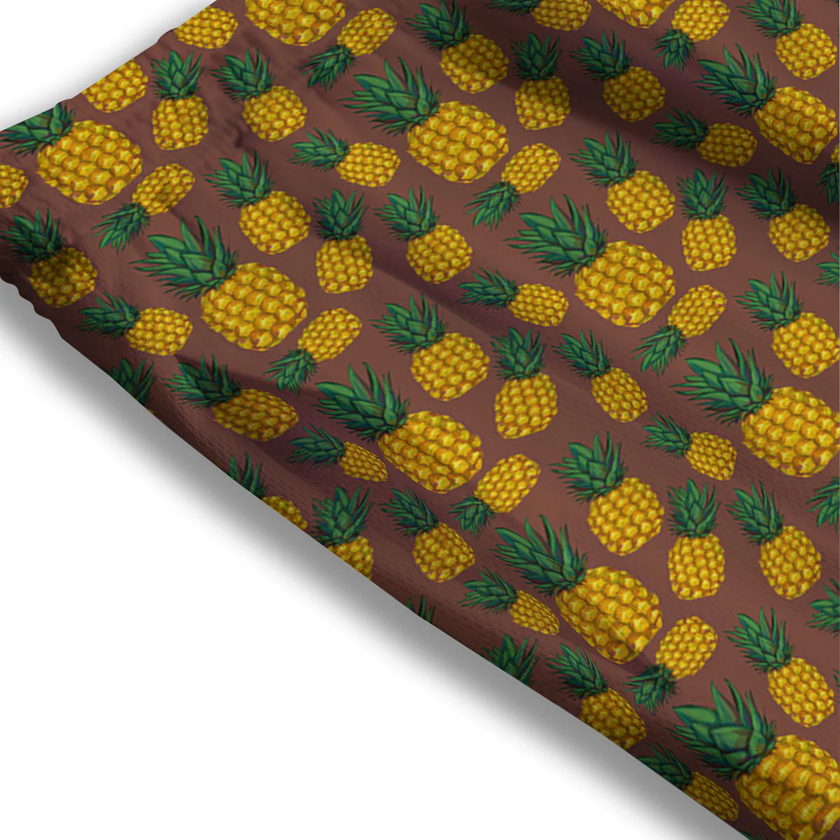 Pineapple Brown Print Pattern Mesh Shorts - Image 3