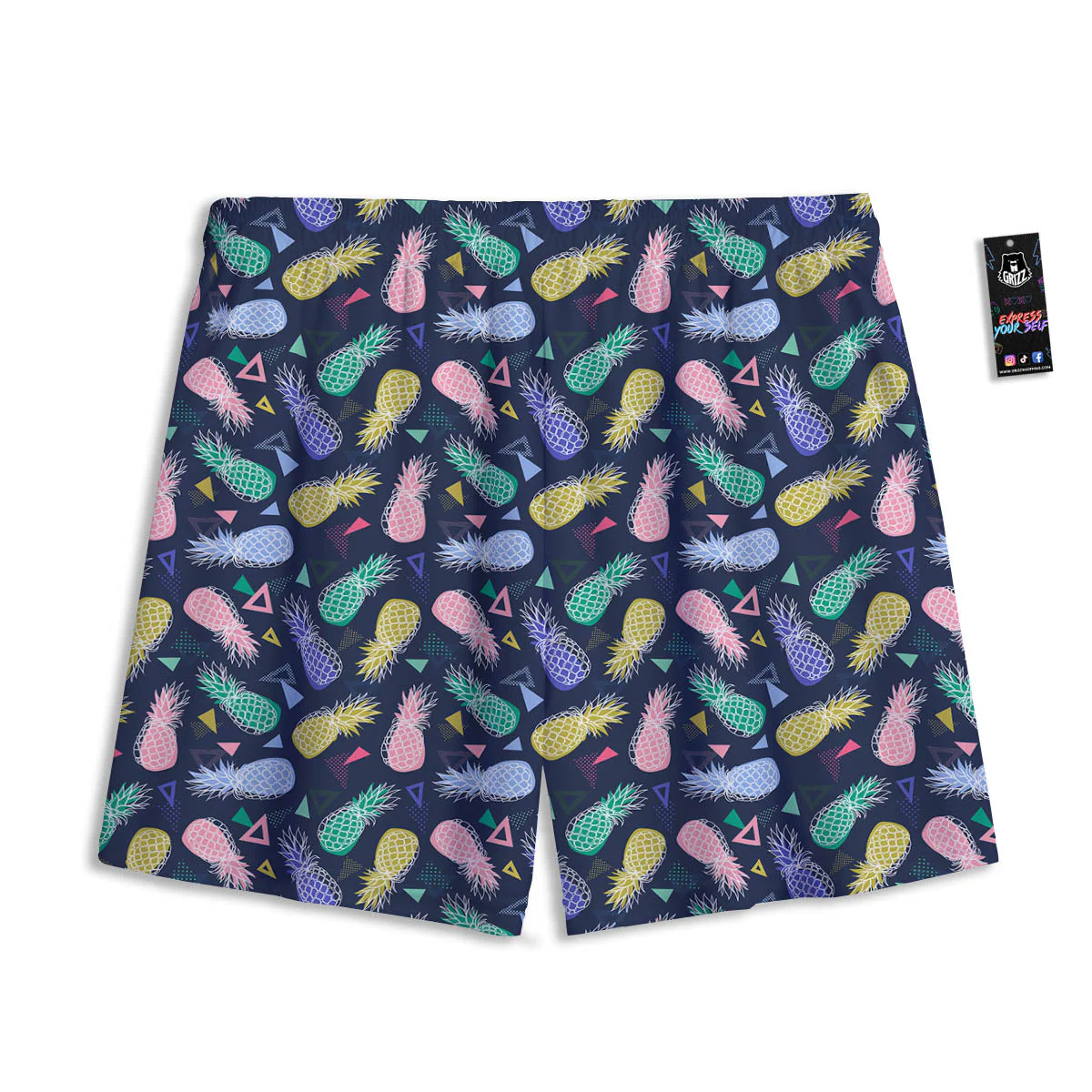 Pineapple Colorful Print Pattern Mesh Shorts - Image 2