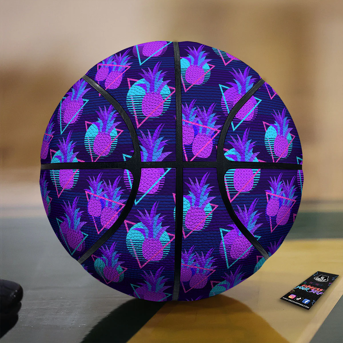 Pineapple EDM Purple Print Pattern Basketball