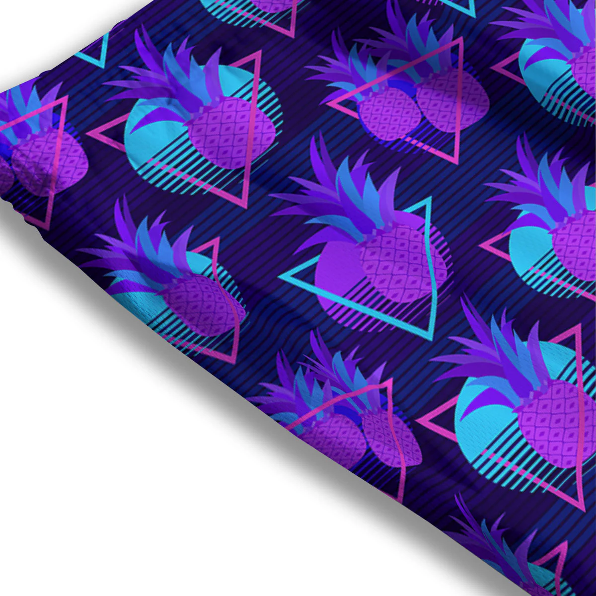 Pineapple EDM Purple Print Pattern Mesh Shorts - Image 3