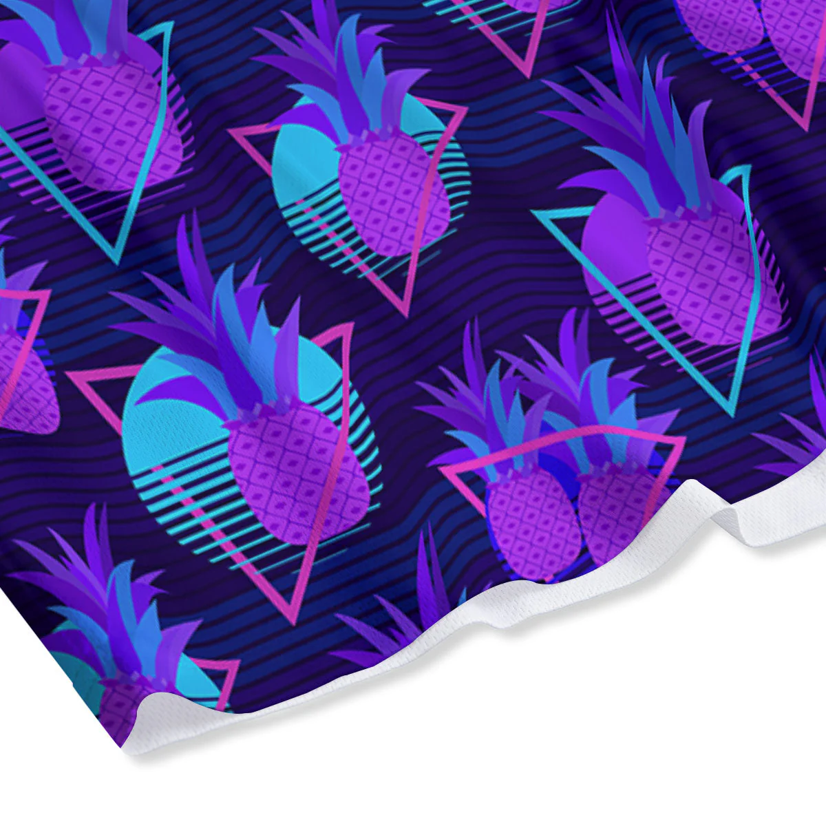 Pineapple EDM Purple Print Pattern Mesh Shorts - Image 4