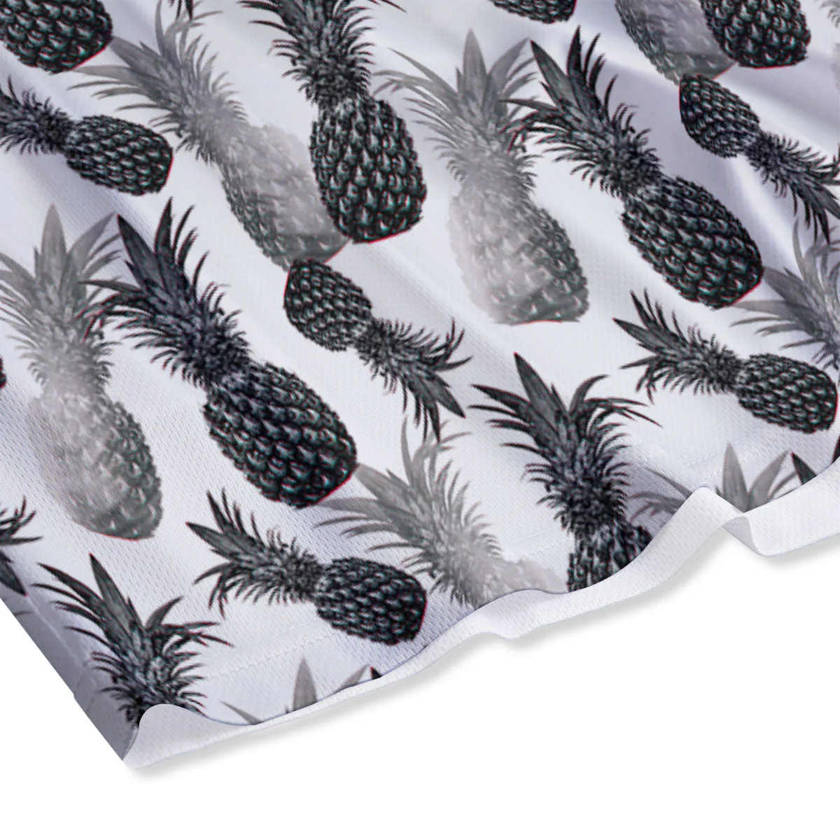 Pineapple Grey Watercolor Print Pattern Mesh Shorts - Image 4