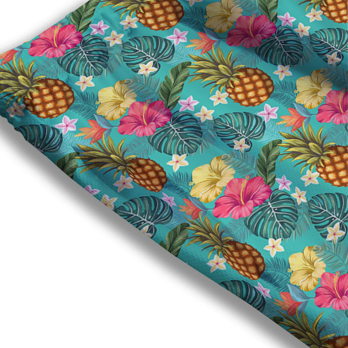 Pineapple Hawaii Hibiscus Print Pattern Mesh Shorts - Image 3