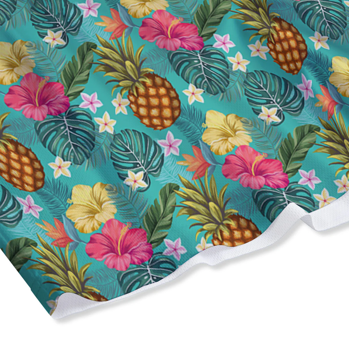 Pineapple Hawaii Hibiscus Print Pattern Mesh Shorts - Image 4