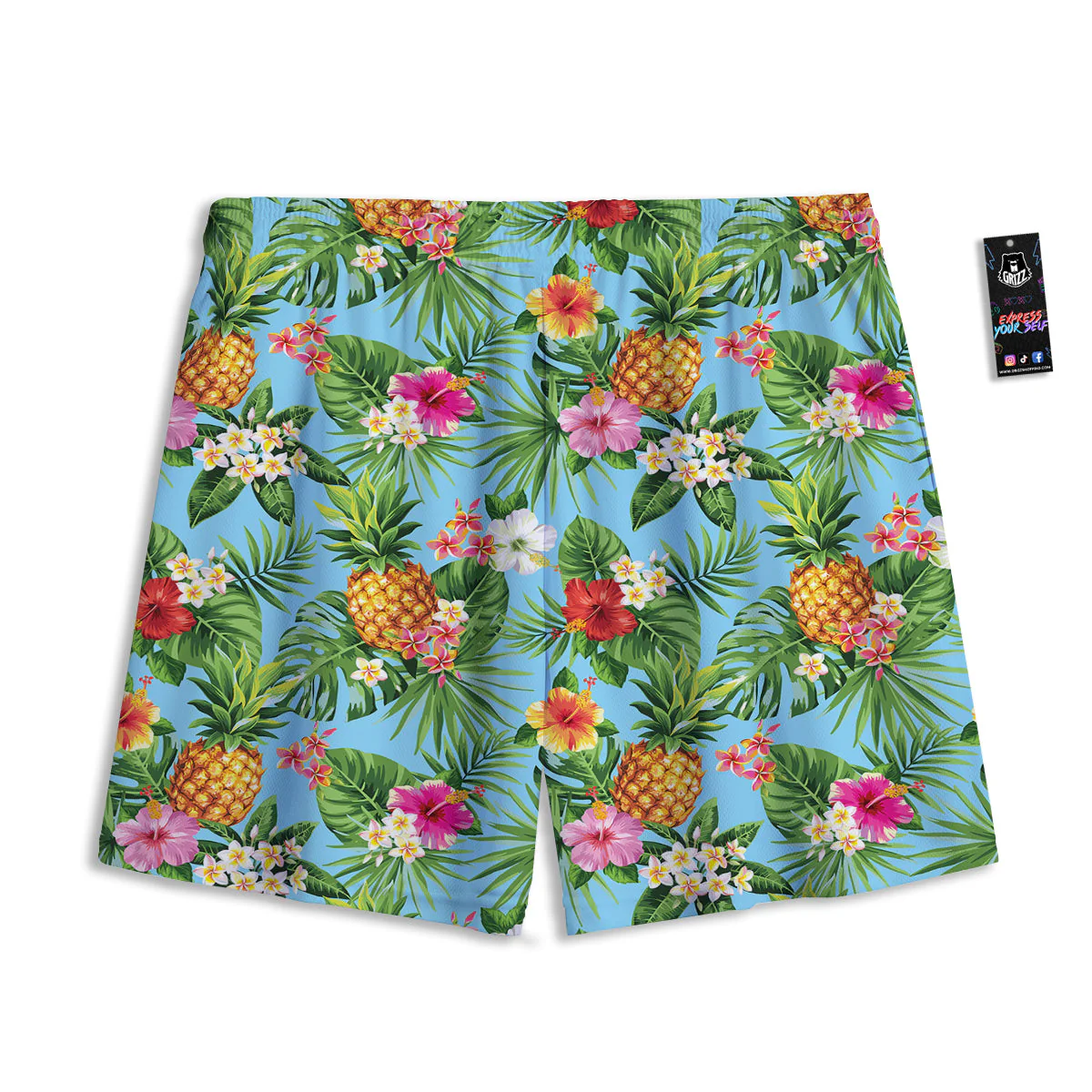 Pineapple Hawaii Tropical Print Pattern Mesh Shorts - Image 2