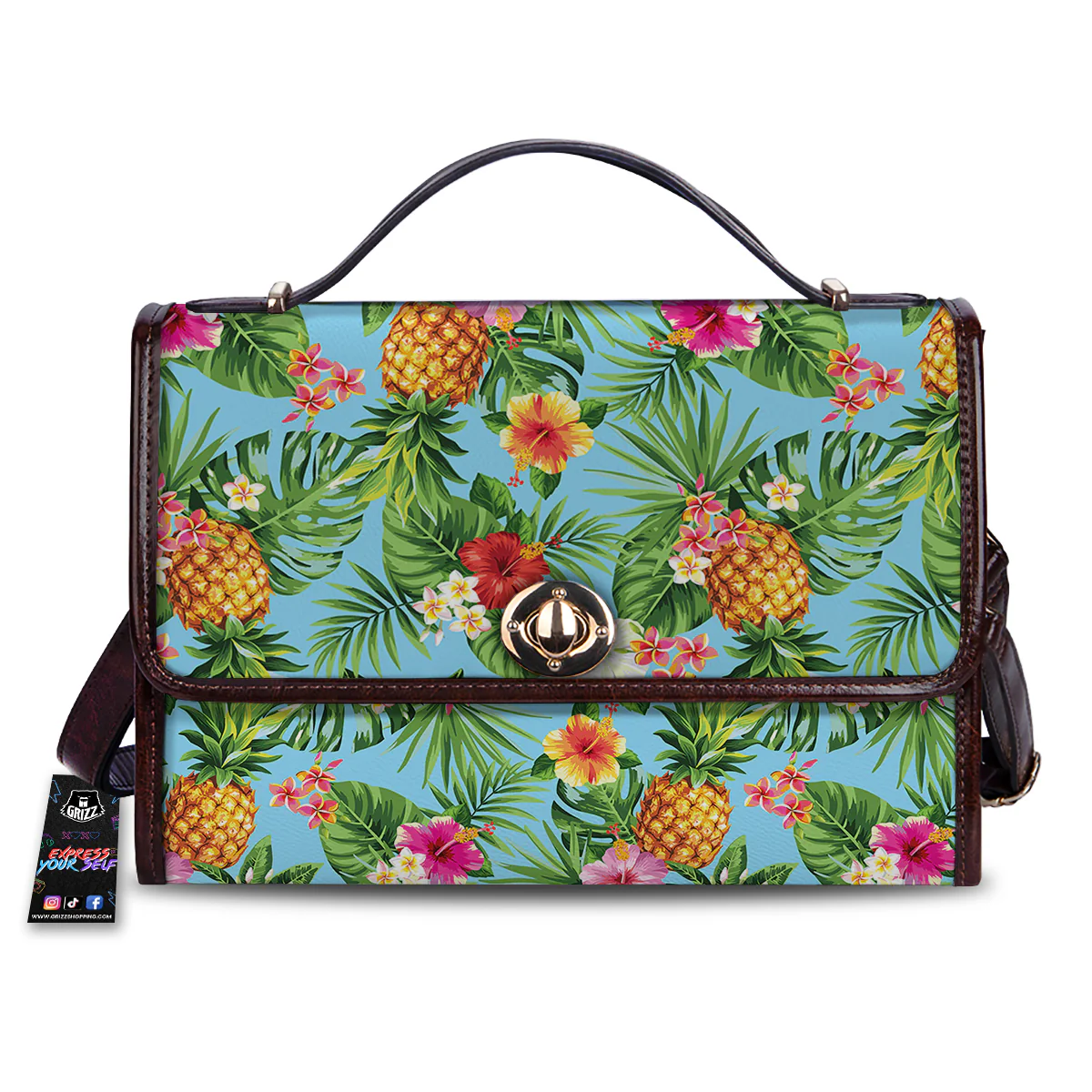 Pineapple Hawaii Tropical Print Pattern Women's Satchel Bag