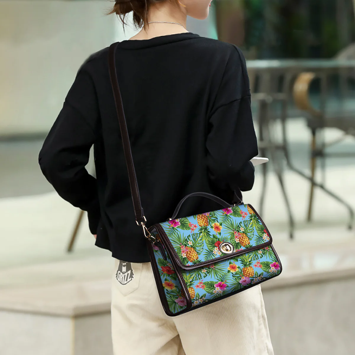 Pineapple Hawaii Tropical Print Pattern Women's Satchel Bag - Image 3