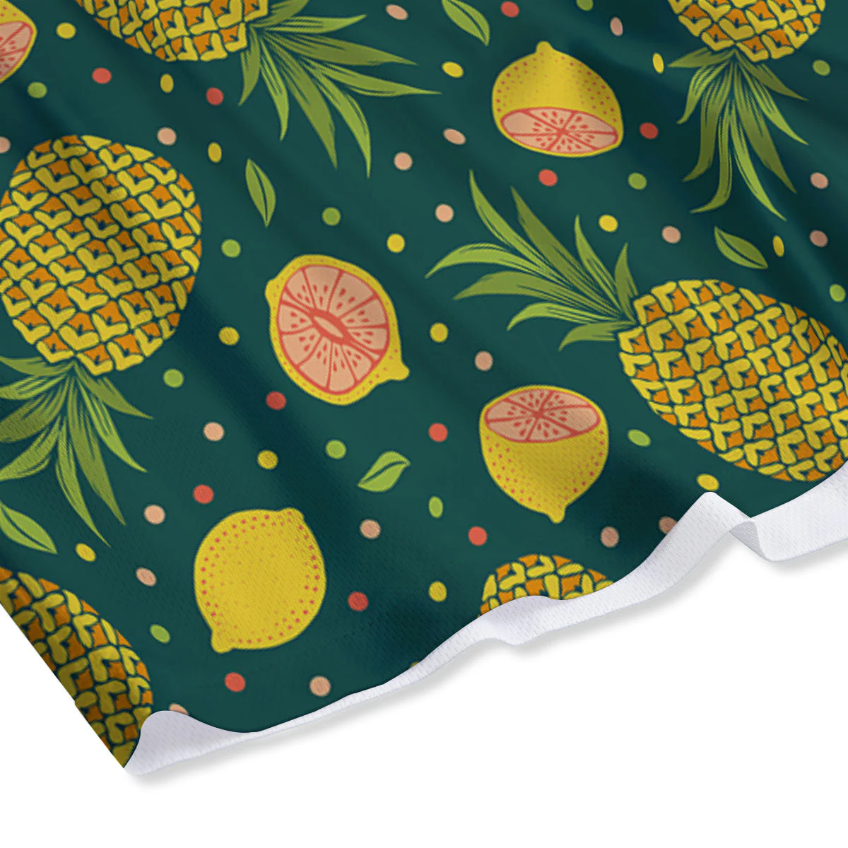 Pineapple Hawaiian Lime Print Pattern Mesh Shorts - Image 4