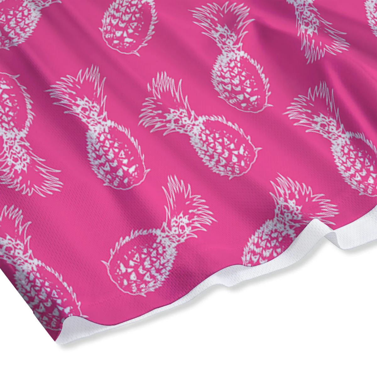 Pineapple Hot Pink Print Pattern Mesh Shorts - Image 4