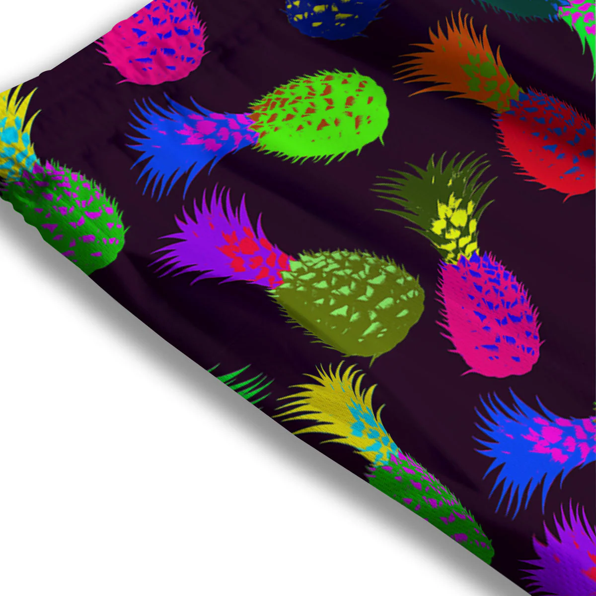 Pineapple Neon Trippy Print Pattern Mesh Shorts - Image 3