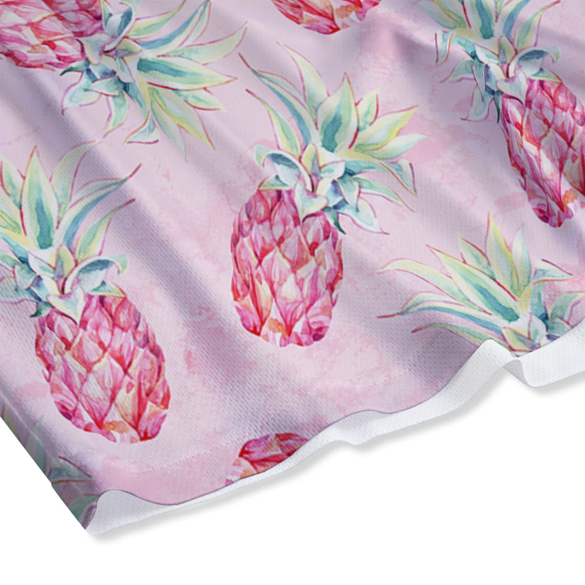 Pineapple Pastel Pink Print Pattern Mesh Shorts - Image 4