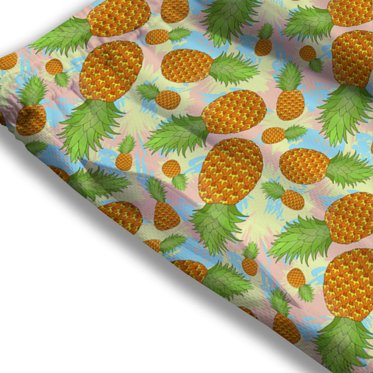 Pineapple Pastel Yellow Print Pattern Mesh Shorts - Image 3