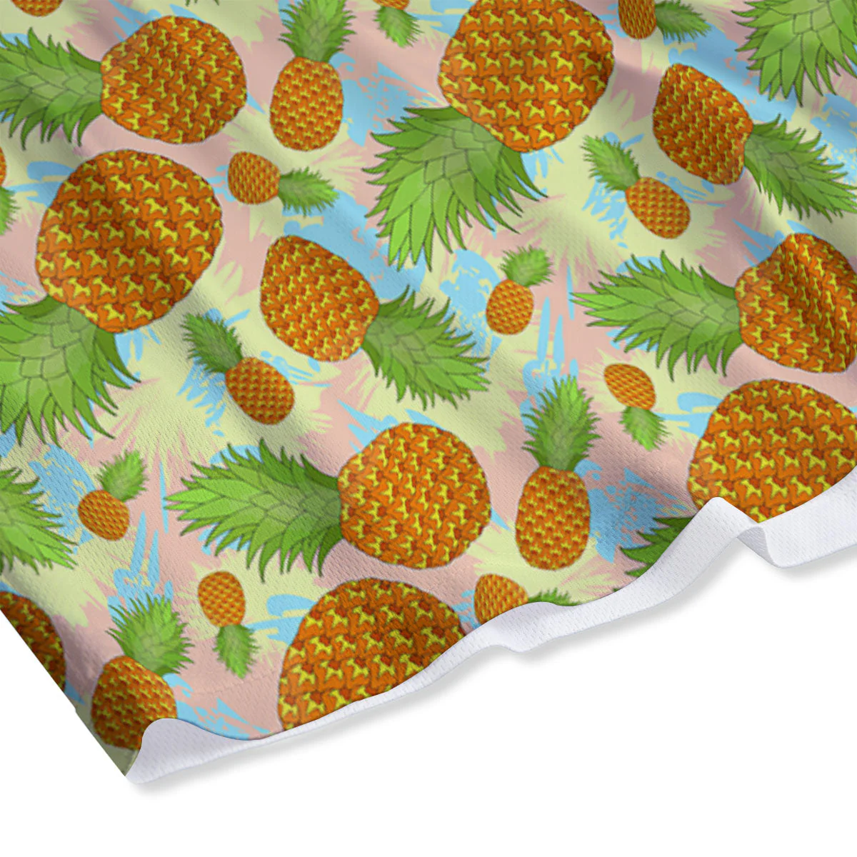Pineapple Pastel Yellow Print Pattern Mesh Shorts - Image 4