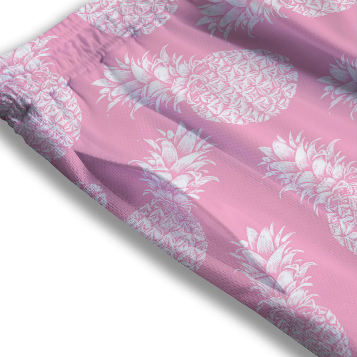 Pineapple Pink Print Pattern Mesh Shorts - Image 3