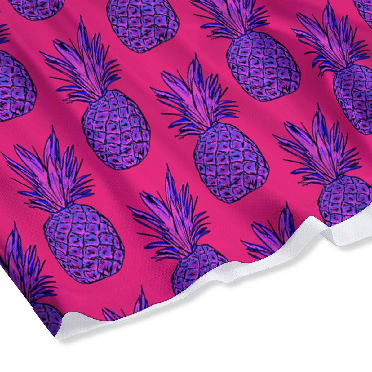 Pineapple Purple Print Pattern Mesh Shorts - Image 4