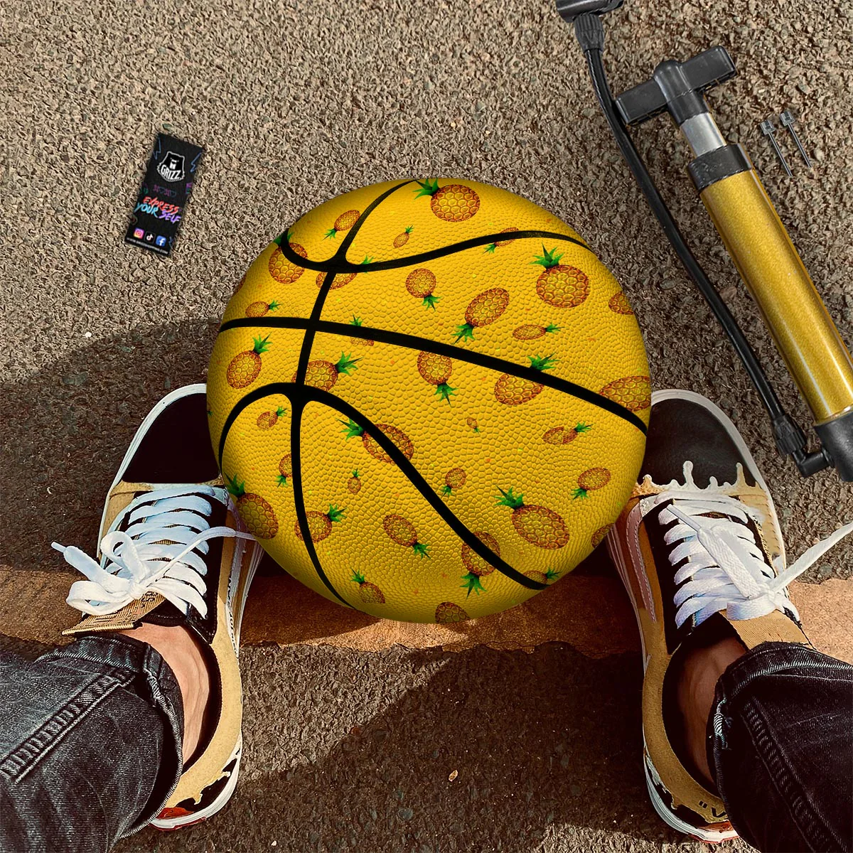 Pineapple Sand Beach Print Pattern Basketball - Image 2
