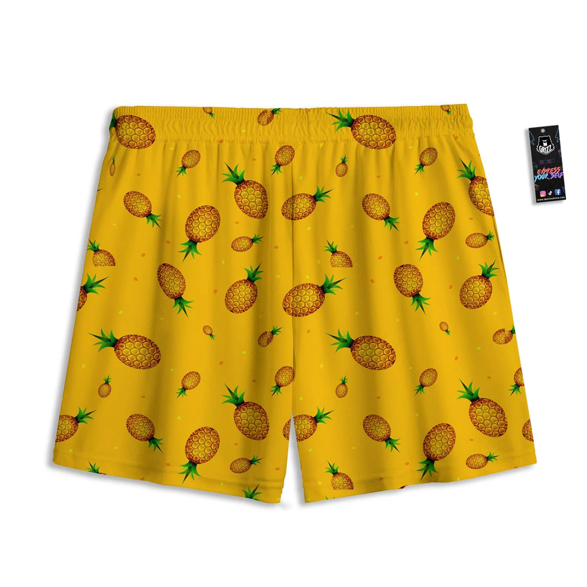 Pineapple Sand Beach Print Pattern Mesh Shorts - Image 2