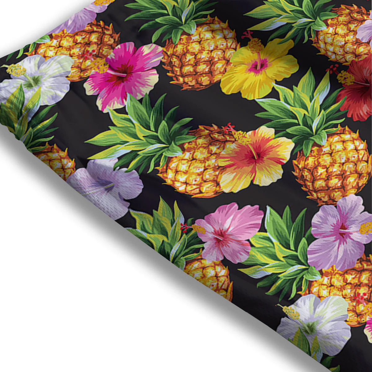 Pineapple Tropical Vintage Print Pattern Mesh Shorts - Image 3