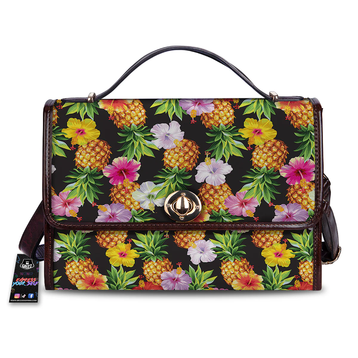 Pineapple Tropical Vintage Print Pattern Women's Satchel Bag