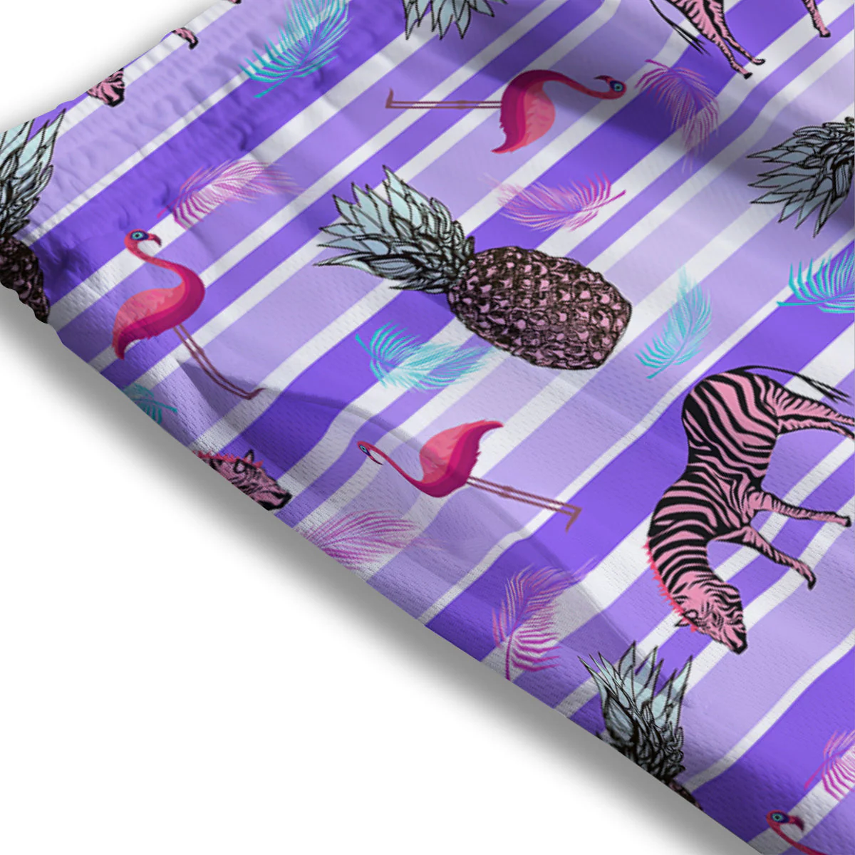 Pineapple Zebra Vintage Print Pattern Mesh Shorts - Image 3