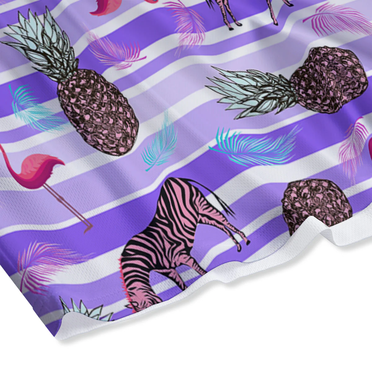 Pineapple Zebra Vintage Print Pattern Mesh Shorts - Image 4
