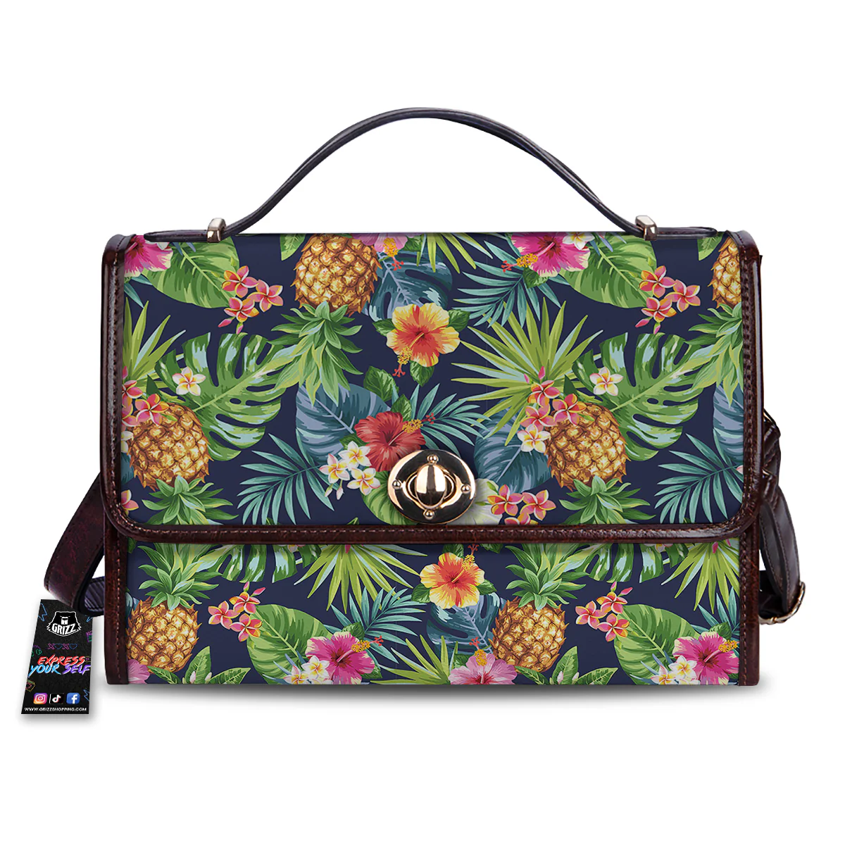 Pineapples Tropical Print Pattern Women's Satchel Bag