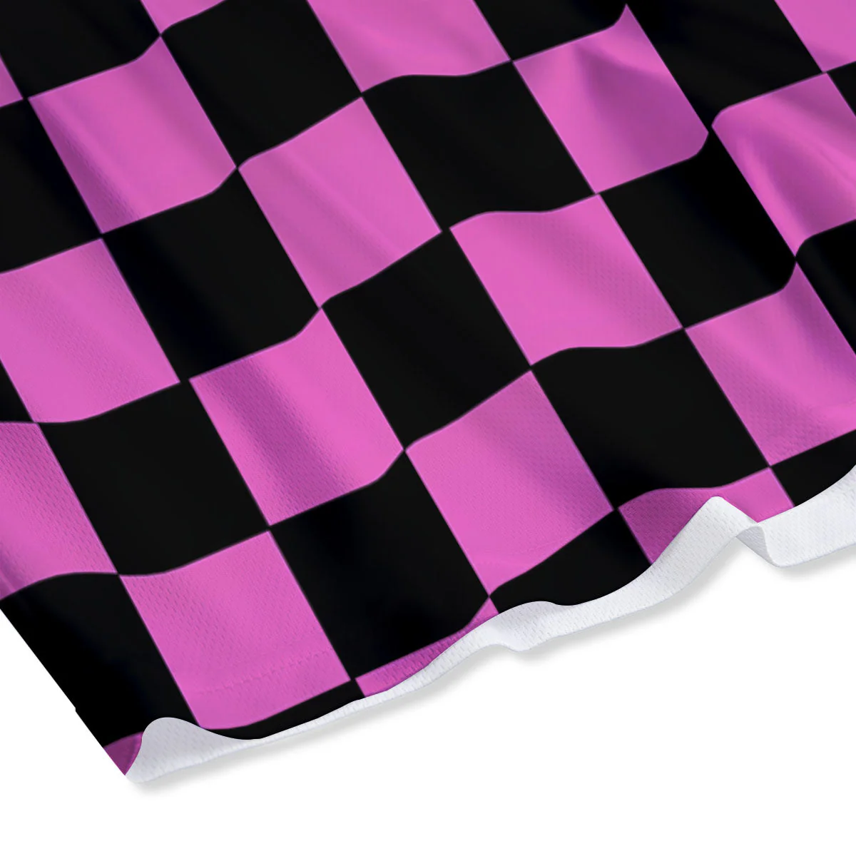 Pink And Black Checkered Print Pattern Mesh Shorts - Image 4