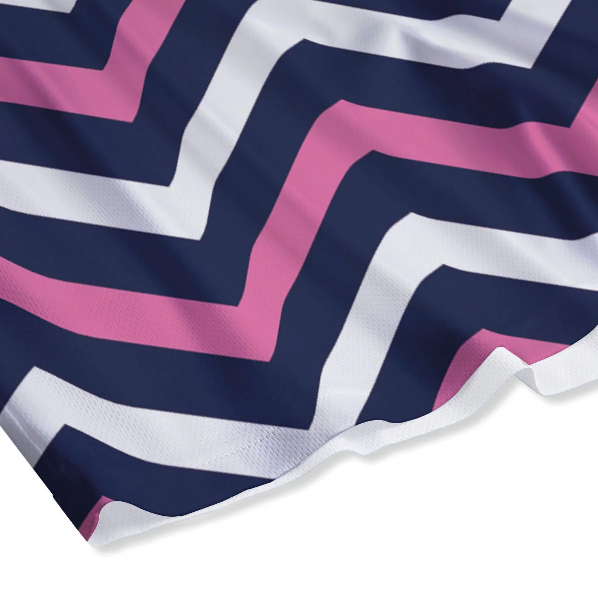 Pink And White Navy Chevron Print Mesh Shorts - Image 4