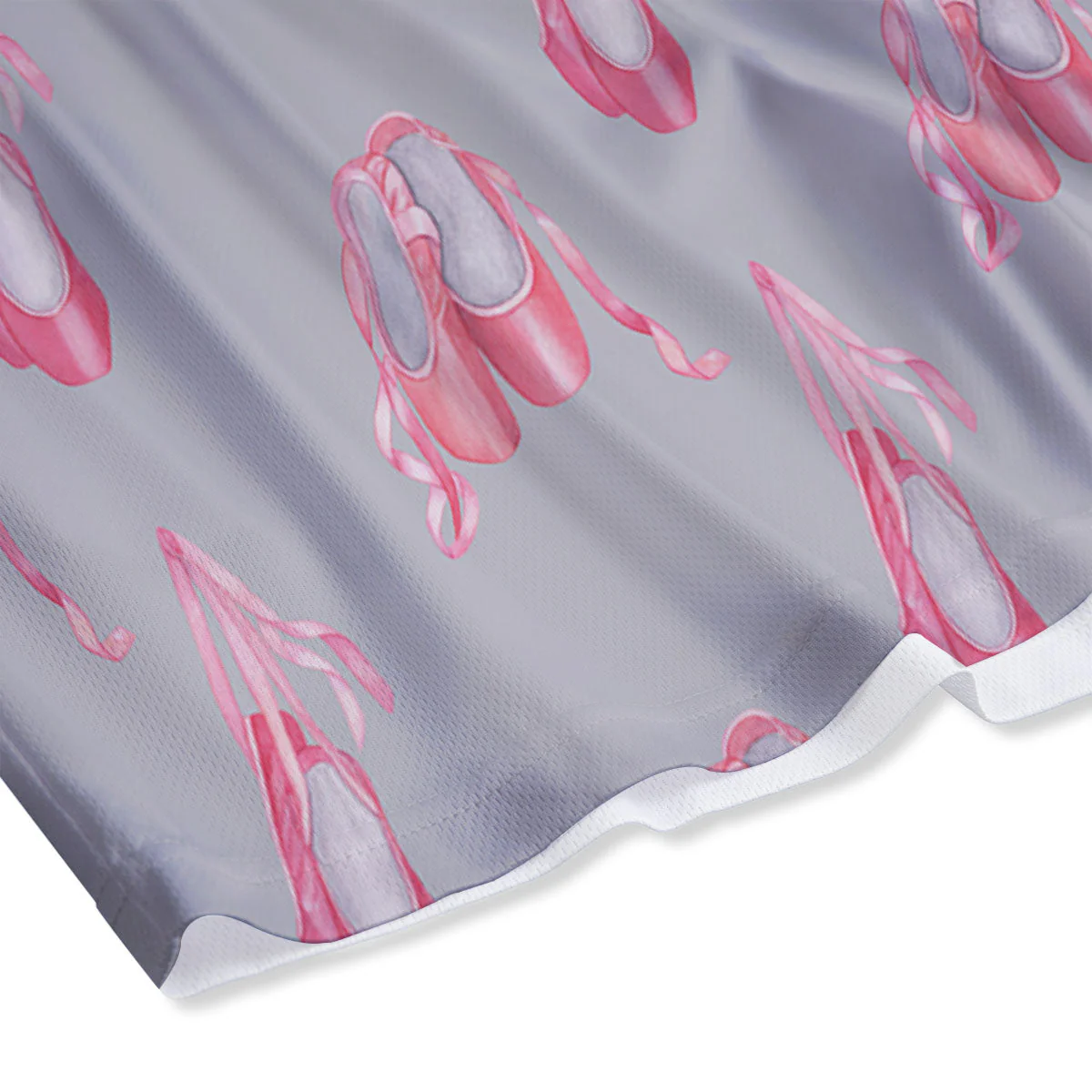 Pink Ballet Shoes Print Pattern Mesh Shorts - Image 4