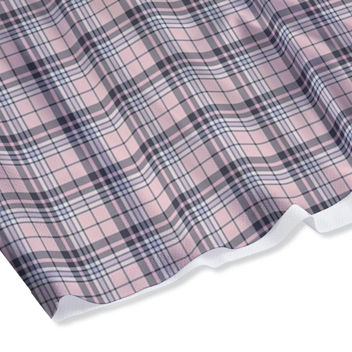 Pink Black And Blue Tartan Print Pattern Mesh Shorts - Image 4