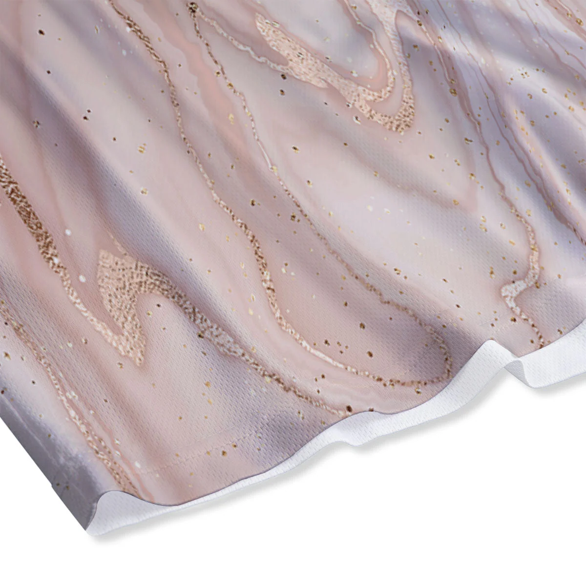 Pink Marble Print Pattern Mesh Shorts - Image 4