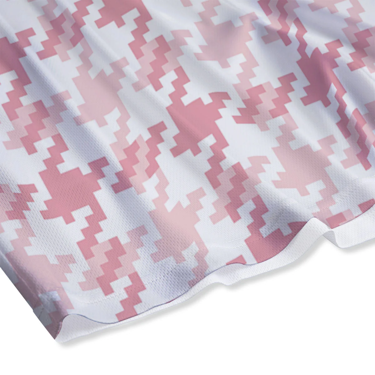 Pink Pastel And White Houndstooth Print Mesh Shorts - Image 4