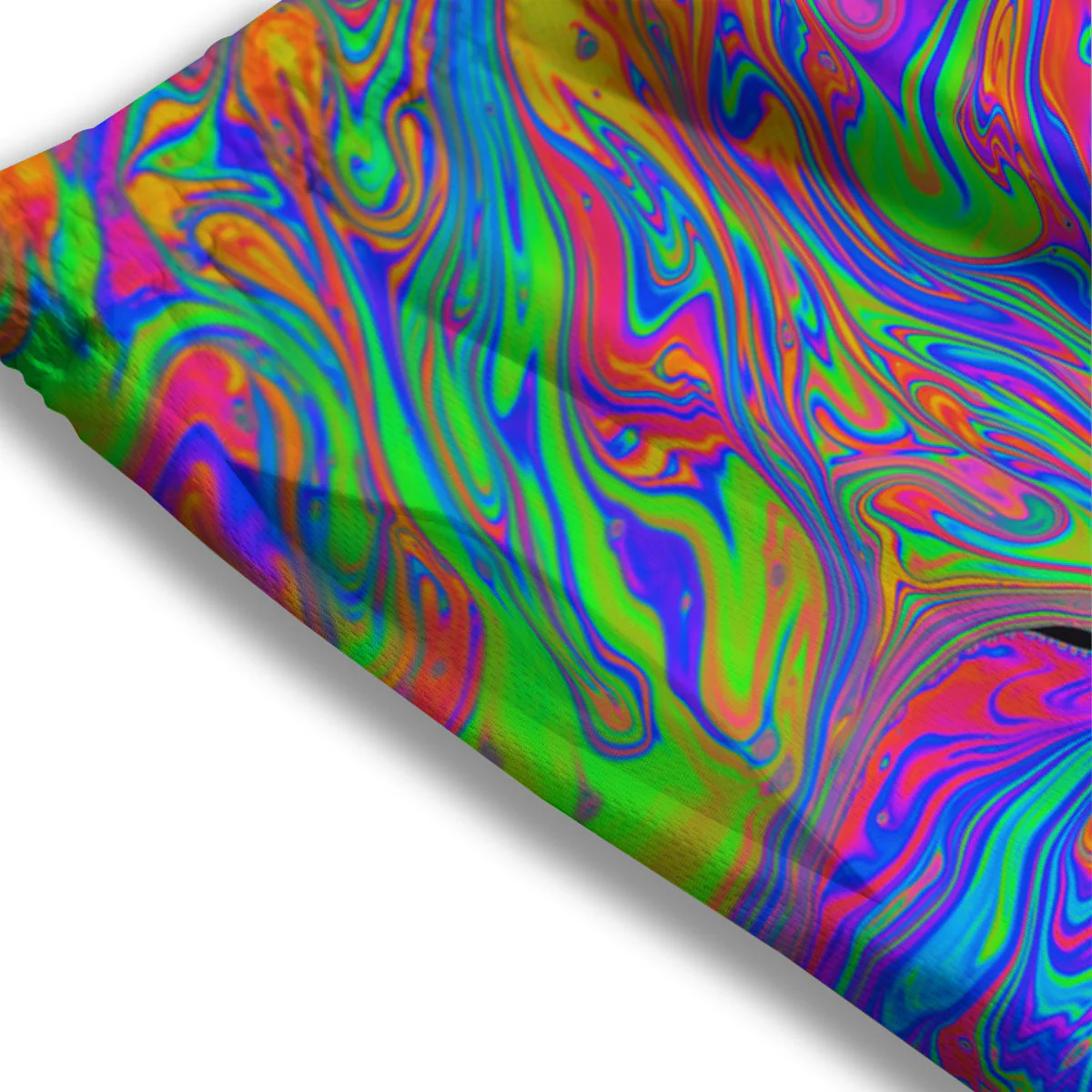 Pink Psychedelic Trippy Neon Green Print Mesh Shorts - Image 3