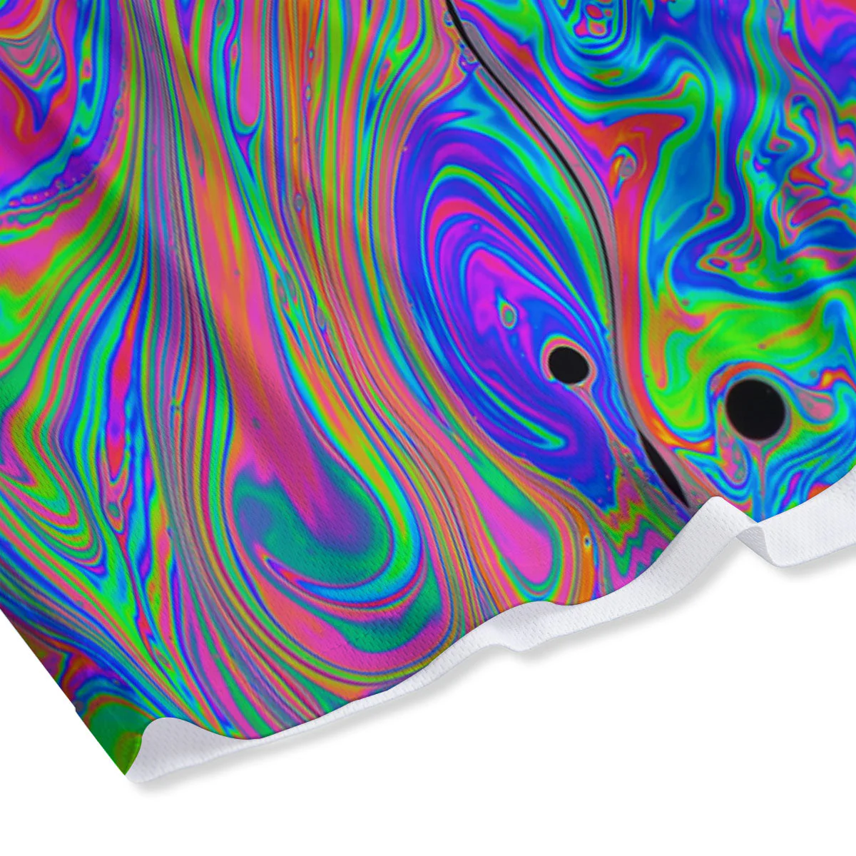 Pink Psychedelic Trippy Neon Green Print Mesh Shorts - Image 4