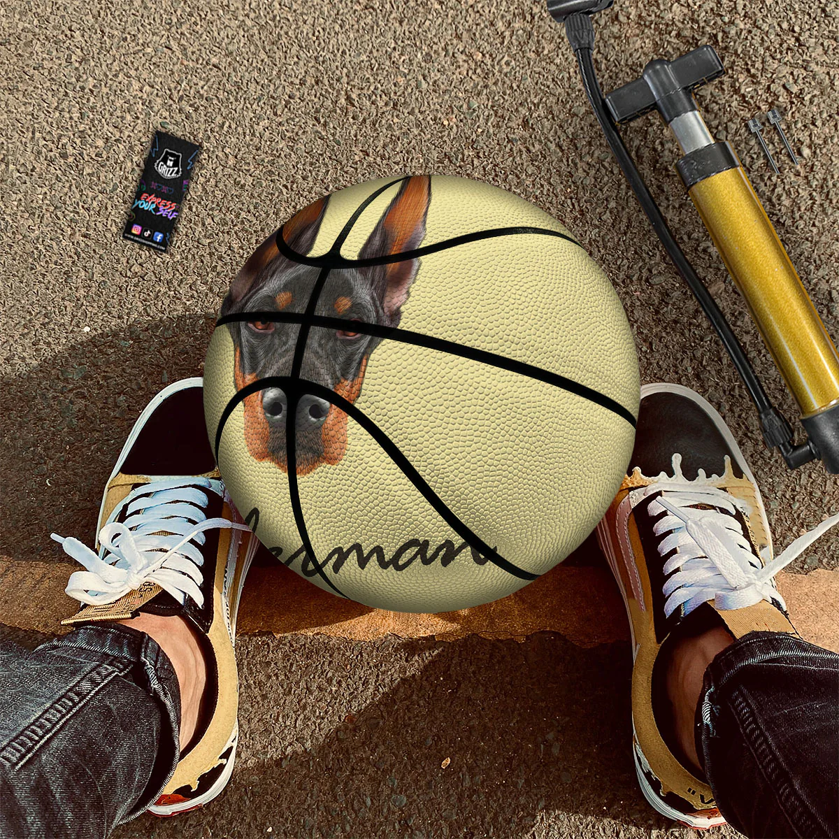 Pinscher Doberman Print Basketball - Image 2
