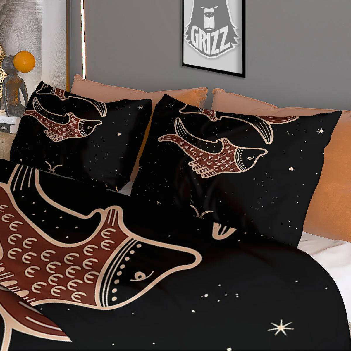 Pisces Constellation Print Duvet Cover Bedding Set - Image 3
