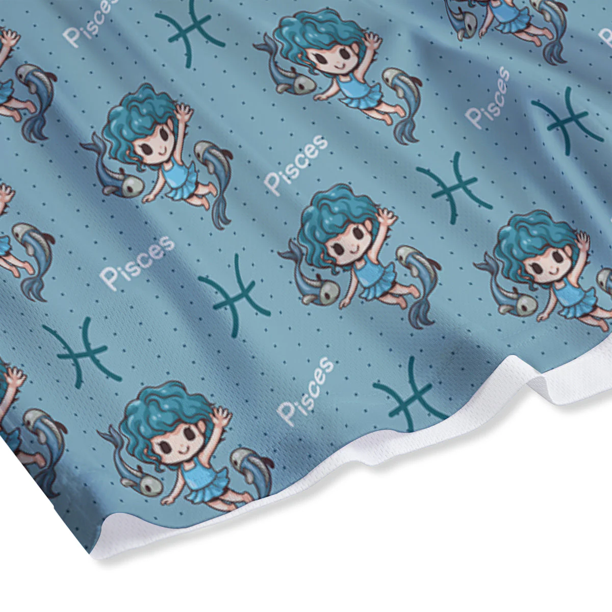 Pisces Cute Cartoon Print Pattern Mesh Shorts - Image 4