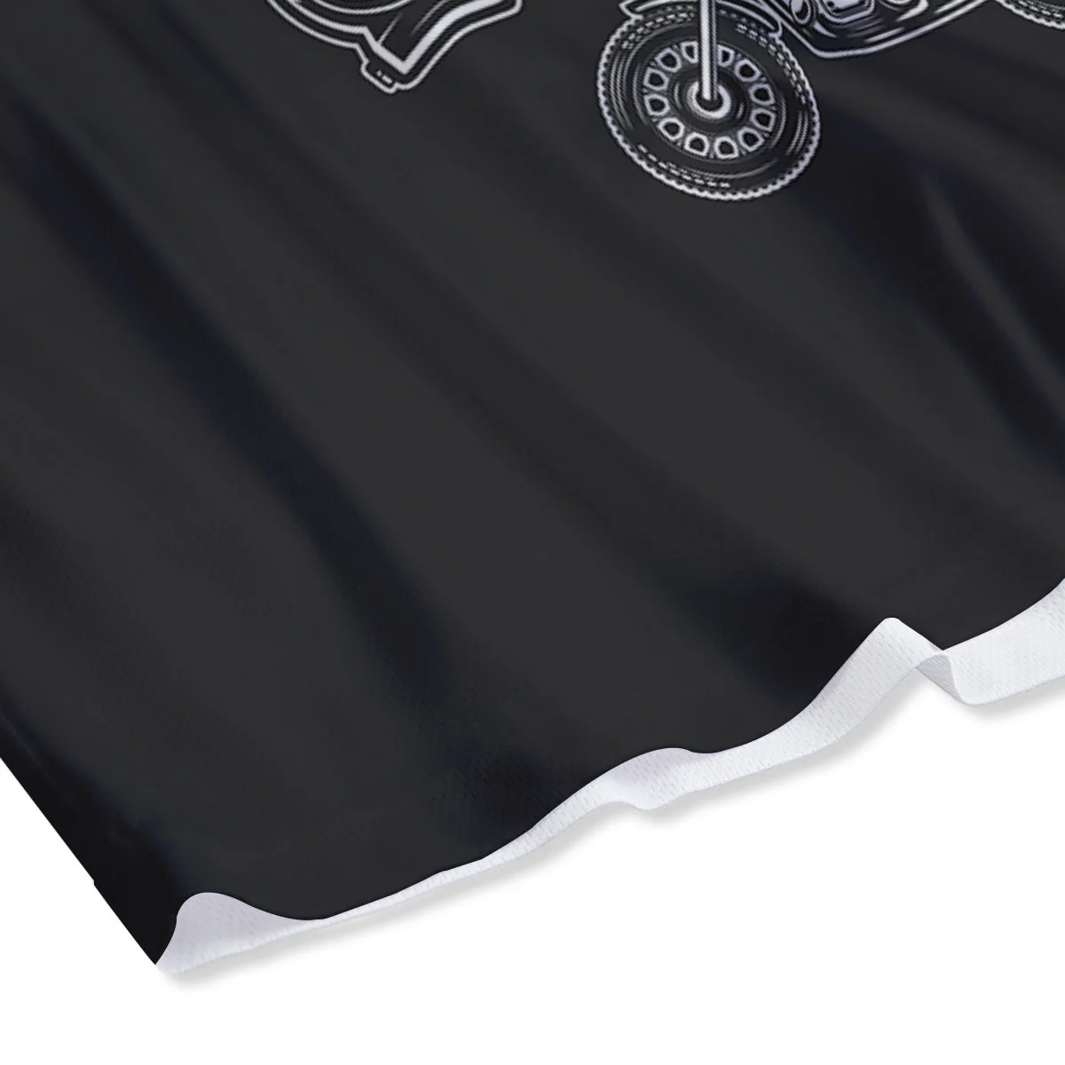 Piston Skull Mechanic Cross Print Mesh Shorts - Image 4
