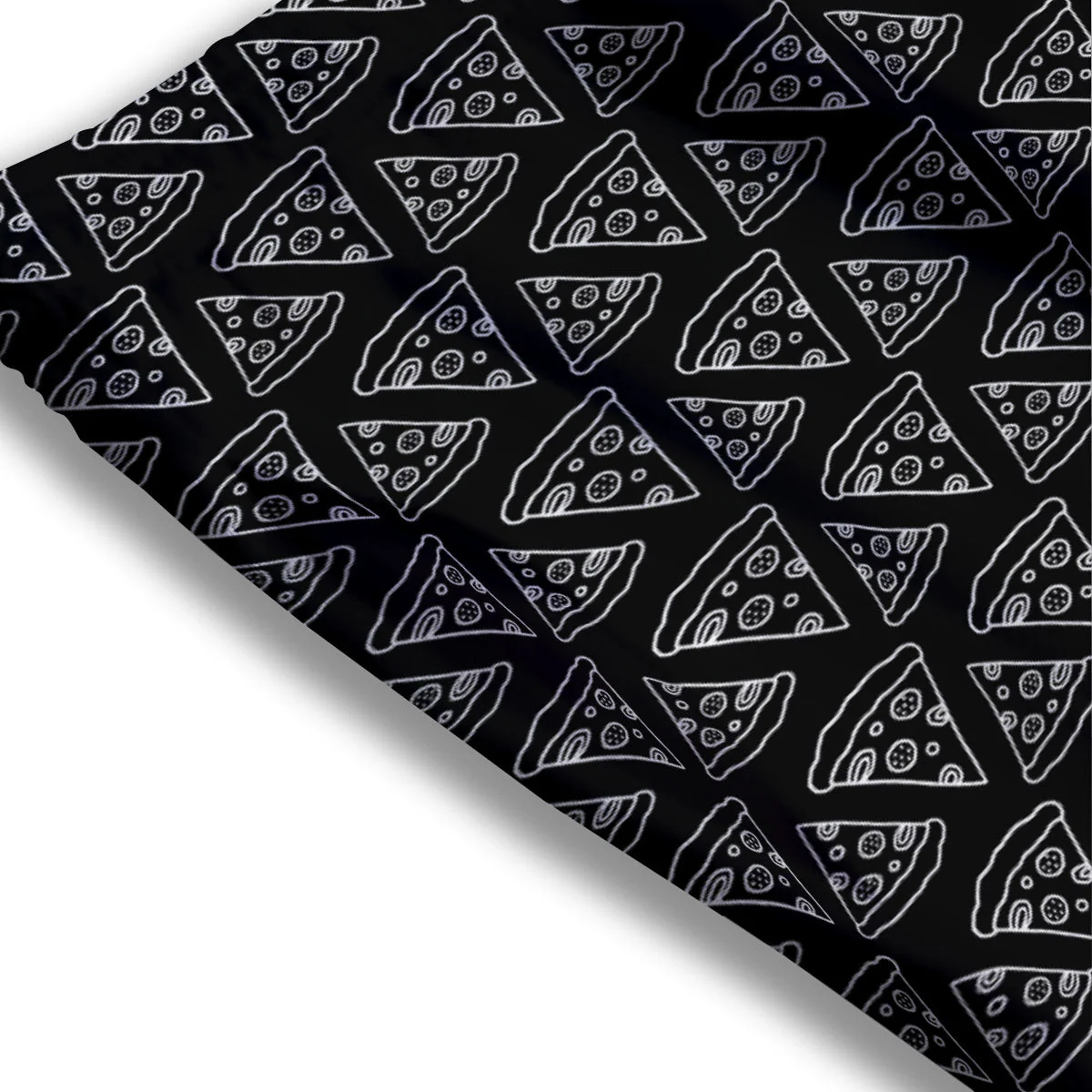 Pizza Black Print Pattern Mesh Shorts - Image 3