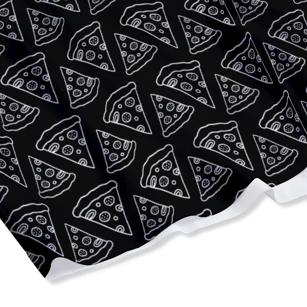 Pizza Black Print Pattern Mesh Shorts - Image 4