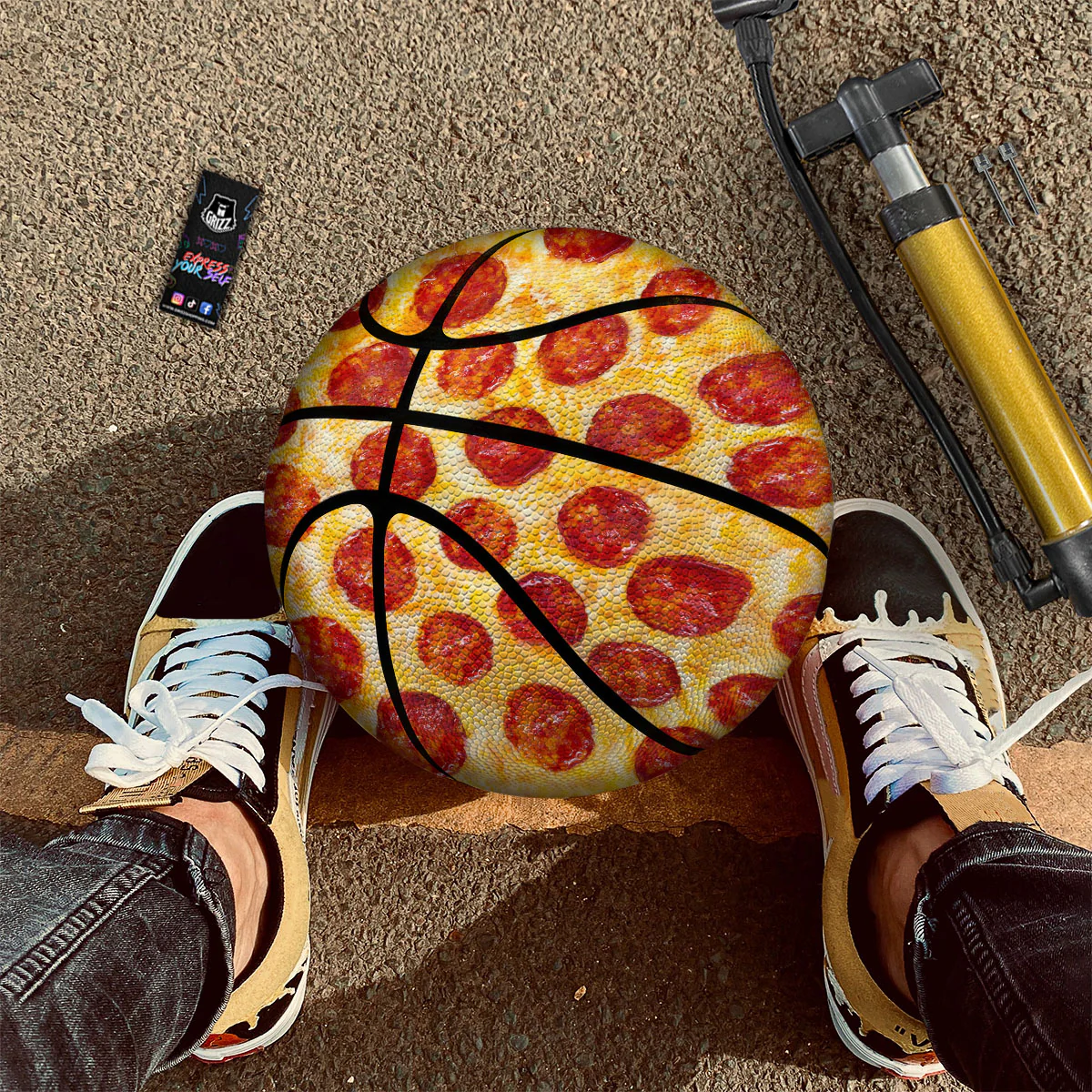 Pizza Pepperoni Print Basketball - Image 2