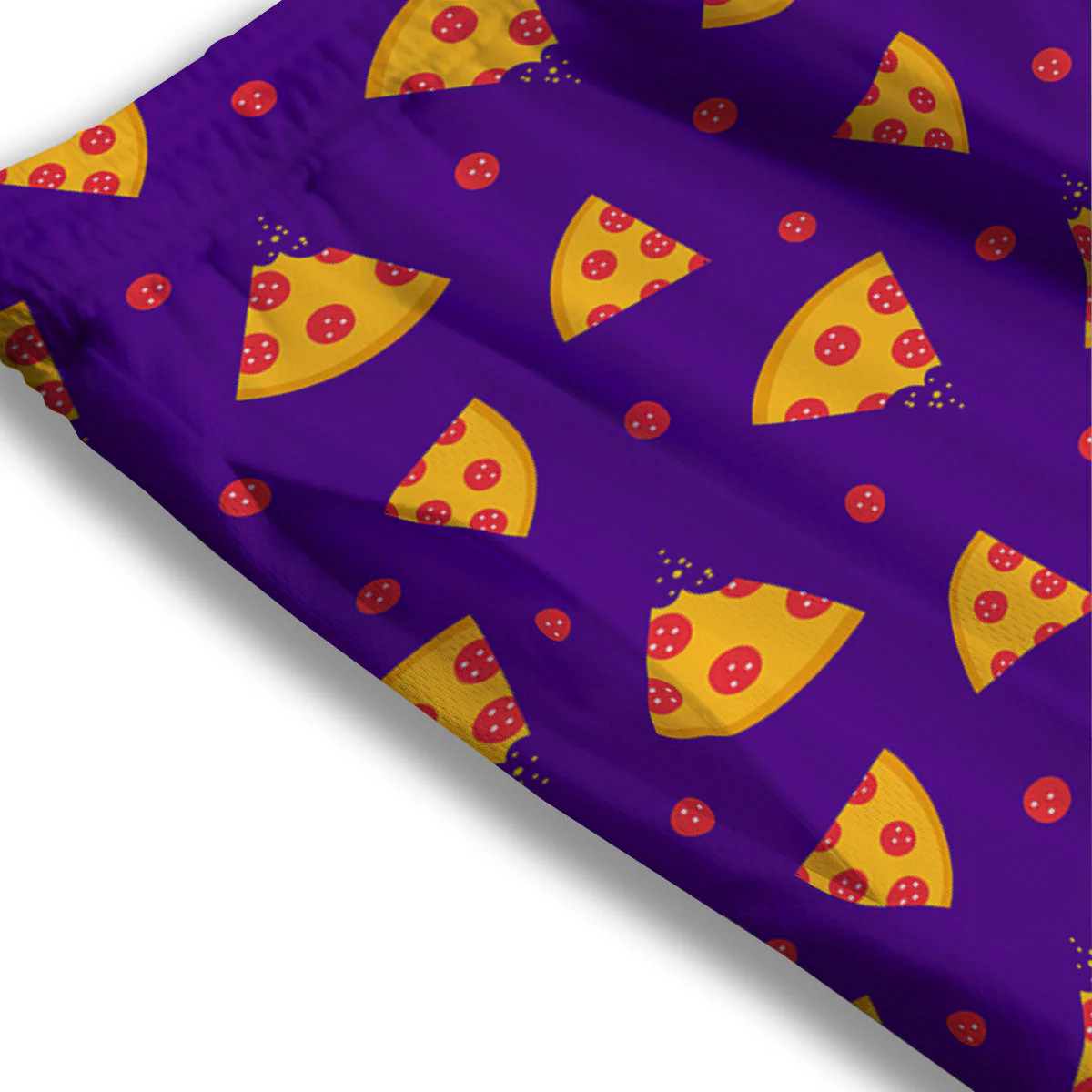 Pizza Purple Print Pattern Mesh Shorts - Image 3