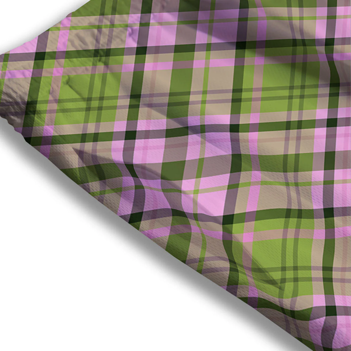Plaid Green And Pink Print Pattern Mesh Shorts - Image 3