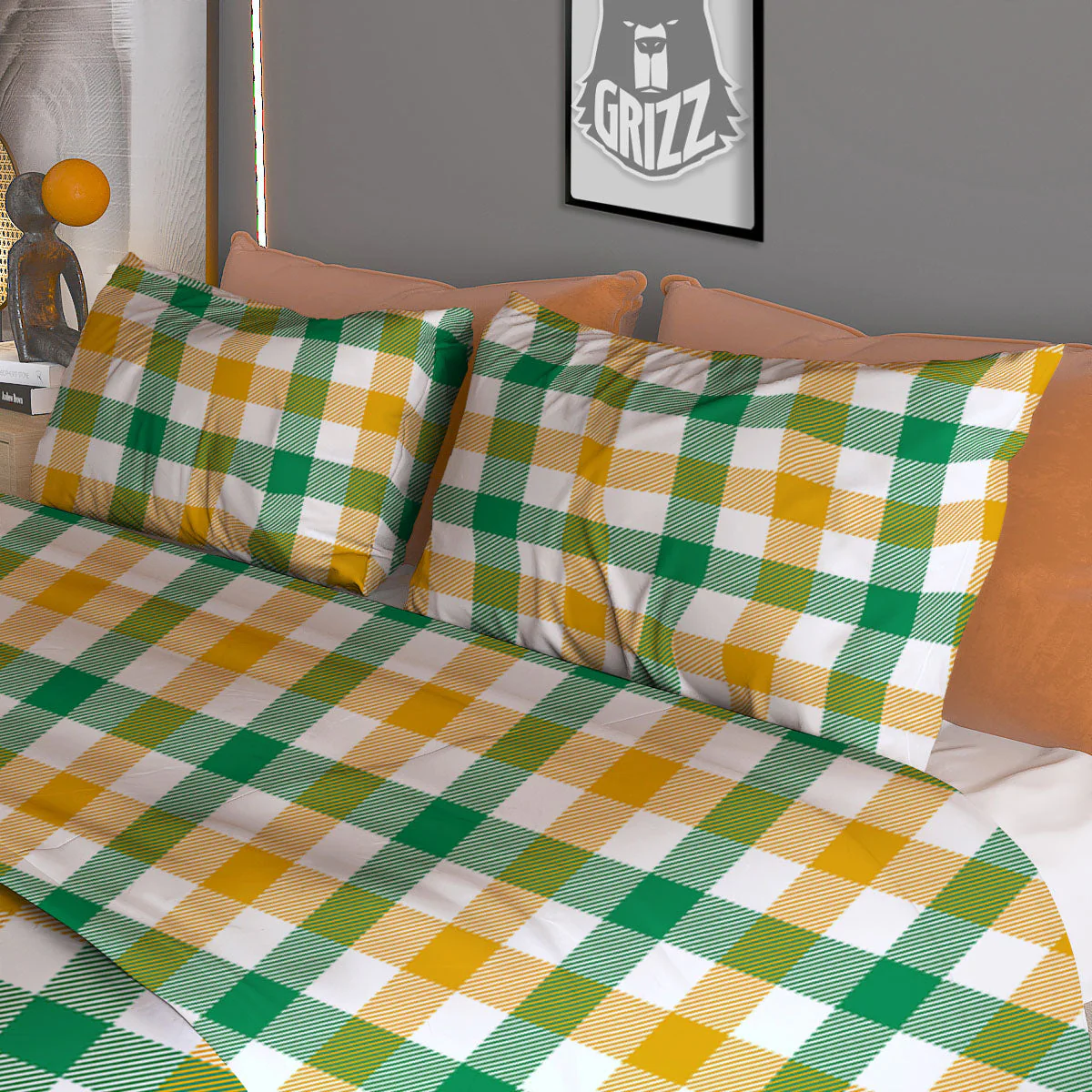 Plaid Irish Buffalo Print Pattern Duvet Cover Bedding Set - Image 3