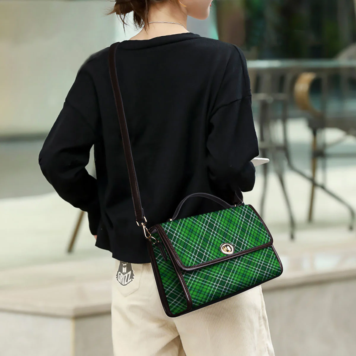 Plaid Irish Print Pattern Women's Satchel Bag - Image 3